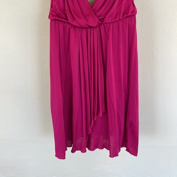 Express magenta pink backless cowl neck satin stretch dress size XS - Picture 7 of 9